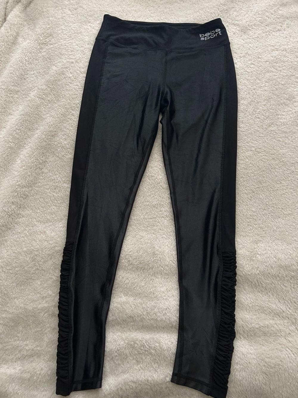 bebe Sport Black Athletic Leggings with Logo